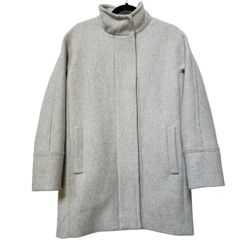 J. Crew Women's Wool Blend City Coat Size 4 Light Gray